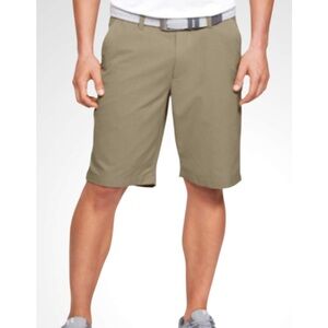 Under Armour Men's Khaki Flat Front 10” Inseam Shorts 38